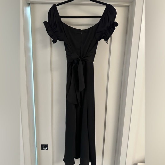 HONEY BLACK SILK MIDI DRESS - Picture 2 of 2